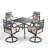 Alyah 4 - Person Rectangular Outdoor Dining Set with Swivel Dining Chairs, Cushions & Pillows
