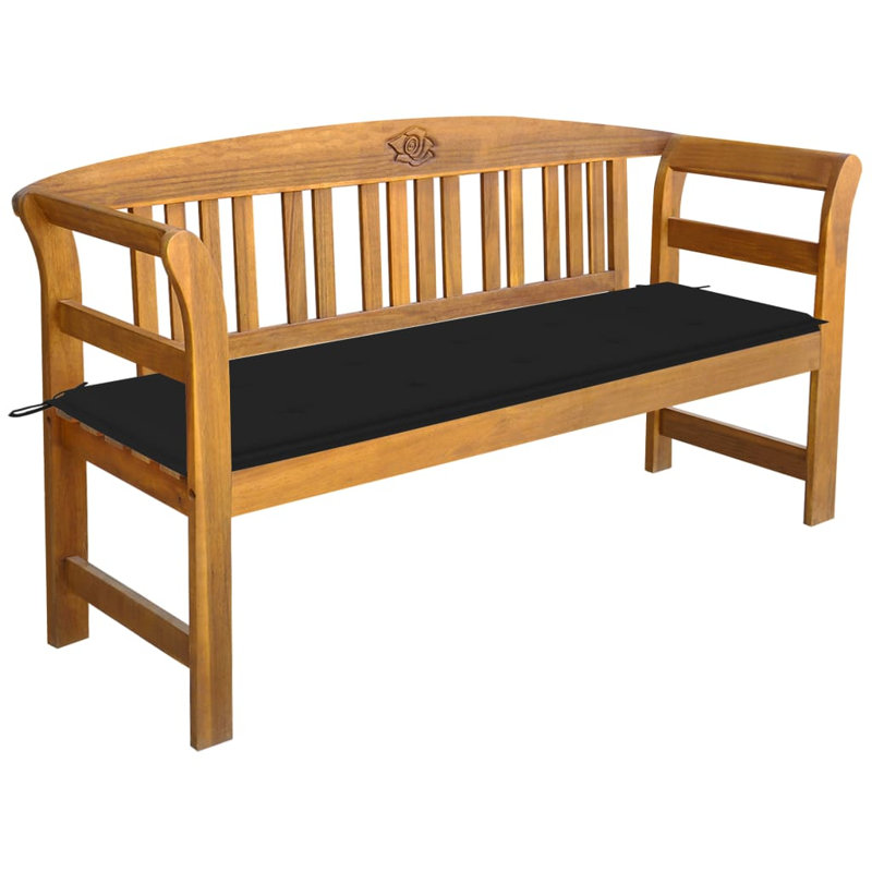 Banc de jardin en bois Brittini, Noir
