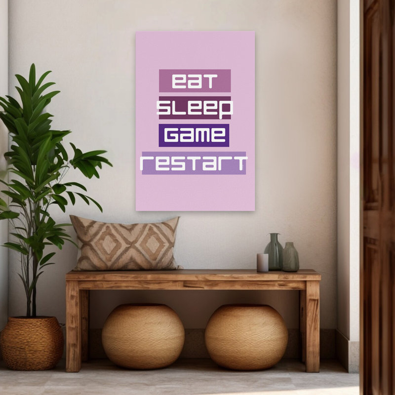 «Eat Sleep Restart - Contemporary Eat Sleep Game Restart Gaming Lifestyle», H 48 po x l 32 po