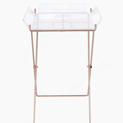 Table-plateau en acrylique et cuivre transparent Cercie