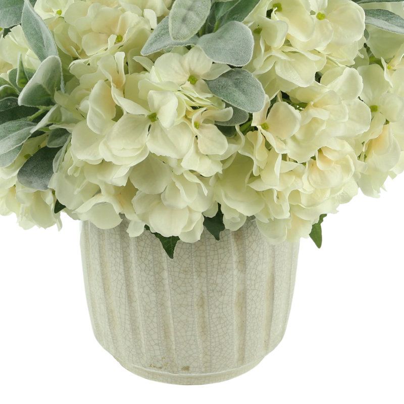 Velveteen Green Faux Floral in Vase