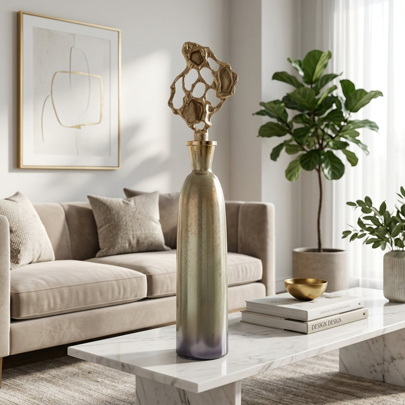 Bouteille de sol Kasea Gold Anders Gold, H 35 po x l 6 po x P 6 po