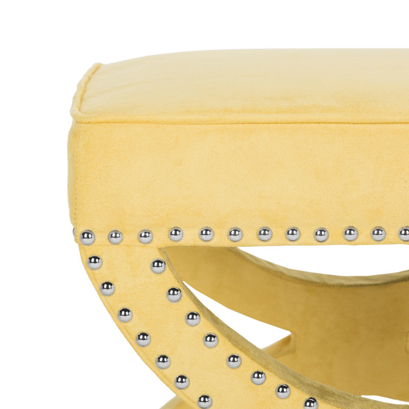 Repose-pieds standard carré de 21,3 po Miamisburg, Velours jaune