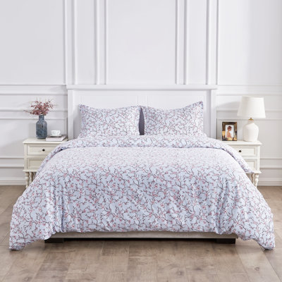 Aura Sateen Floral Duvet Cover