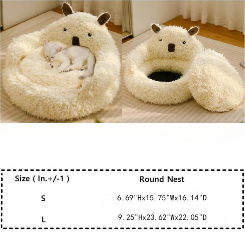 Lit pour chat en forme d'alpaga, H 6,69 po x l 15,75 po x P 16,14 po
