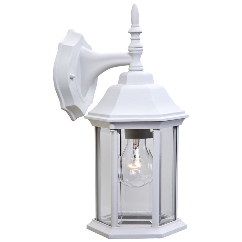Clear Glass Swing Arm Wall Light, White
