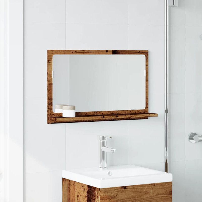 Dorlene Flat Mirror, 37cm x 40cm, Artisan Oak