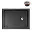 Base de douche 48 po x 36 po Alcove en acrylique noir brillant avec bonde droite, bonde incluse-115183876