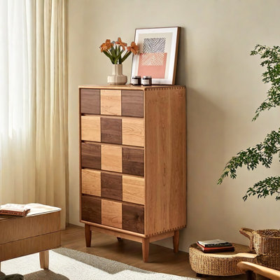 Commode d'appoint en bois massif Simple Checkerboard