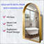 Armoire à pharmacie arquée encastrée, armoire de salle de bain avec cadre en métal avec miroir et tablettes réglables, miroir mural avec rangement pour salle de bain