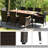 Lakely 8 - Person Acacia Solid Wood Patio Dining Set Rectangular Table with Cushions Included