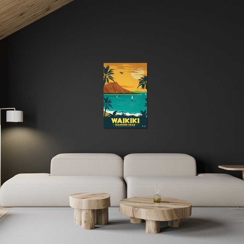 Waikiki, impression sur verre acrylique, H 24 po x l 16 po x P 0,25 po