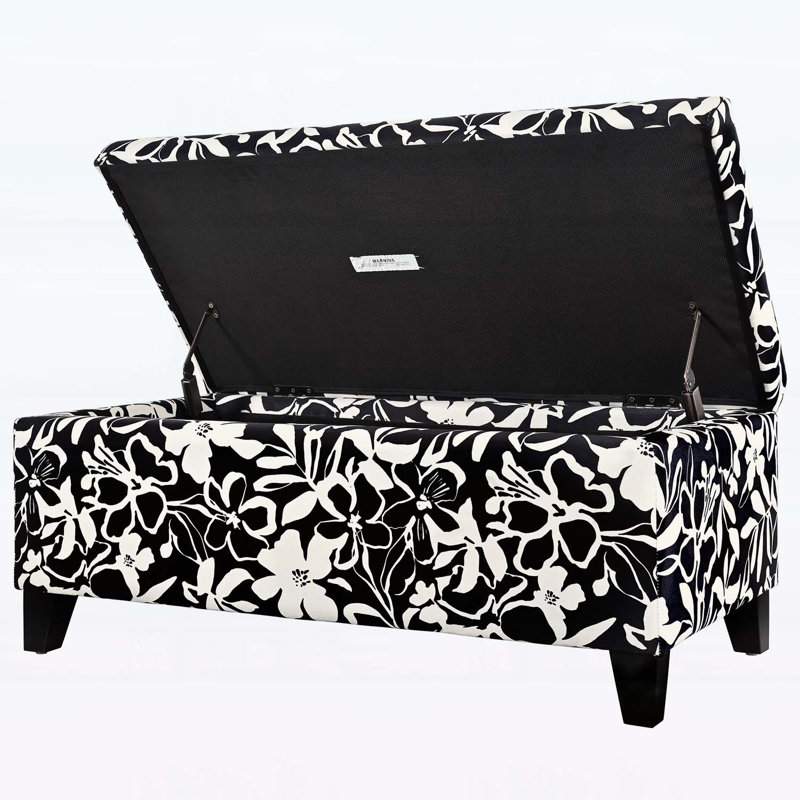 Banc de rangement avec tissu à motif floral