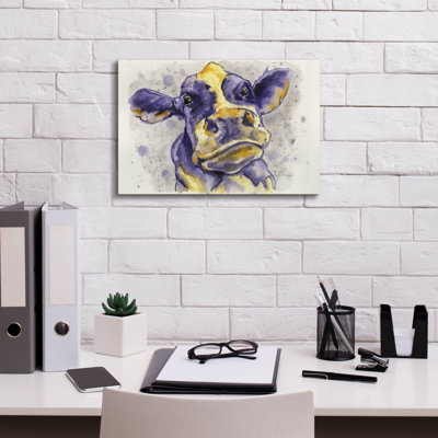 «Curious Cow» par Anika Goodhue, art mural sur toile
