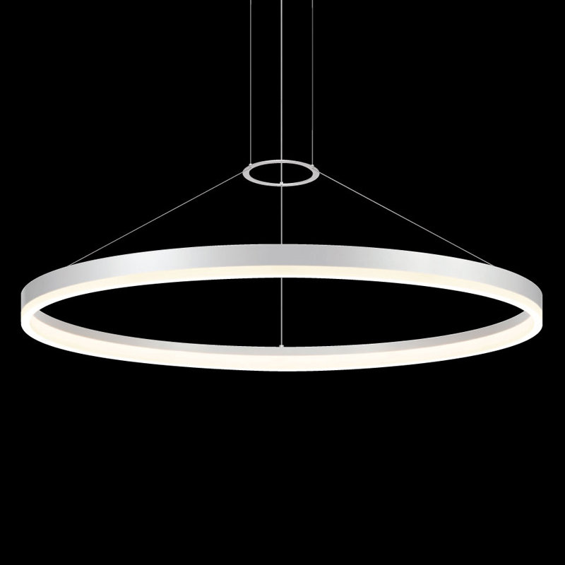 Corona 1-Light LED Unique / Statement Chandelier, 2" H x 32" W x 32" D, 3500K, Bright Satin Aluminum