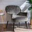 Chaise d'appoint moderne en velours, conception ergonomique avec pieds en métal pour n'importe quelle pièce
