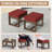 5-Person Patio Sofa Seating Group Cedar Wood Frame Brown Wicker with Cushion, Ottomans-108734364