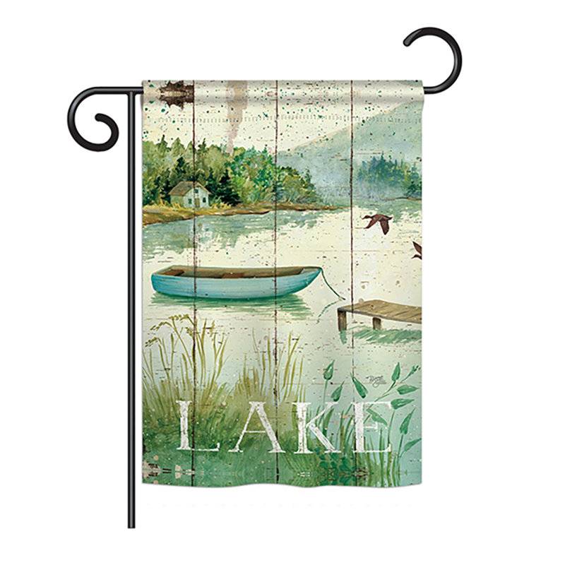 À la nature lakeside, de polyester de 2 côtés 19 po. drapeau de jardin