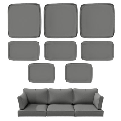 8-Piece Outdoor Cushion Cover Set (Set Of 3 Seats, 5 Backs), Covers Only