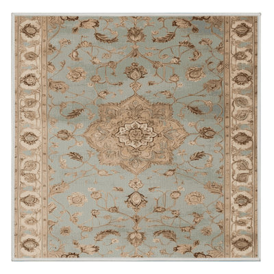 Tapis beige Tabriz lavable à la machine