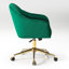 Chaise de bureau rembourrée en velours Farrah-101215811