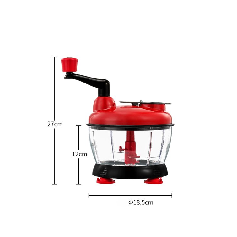 GDL Hand Crank Food Processor Chopper With Suction Base And Water Throw-Off  Basket