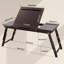 Adjustable Black Bamboo Lap Breakfast Desk with Drawer for Bed Floor