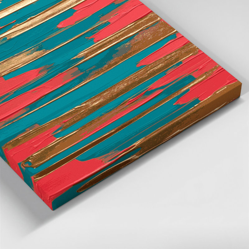 «Abstract Color Field 58», art mural sur toile rouge, H 16 po x l 16 po