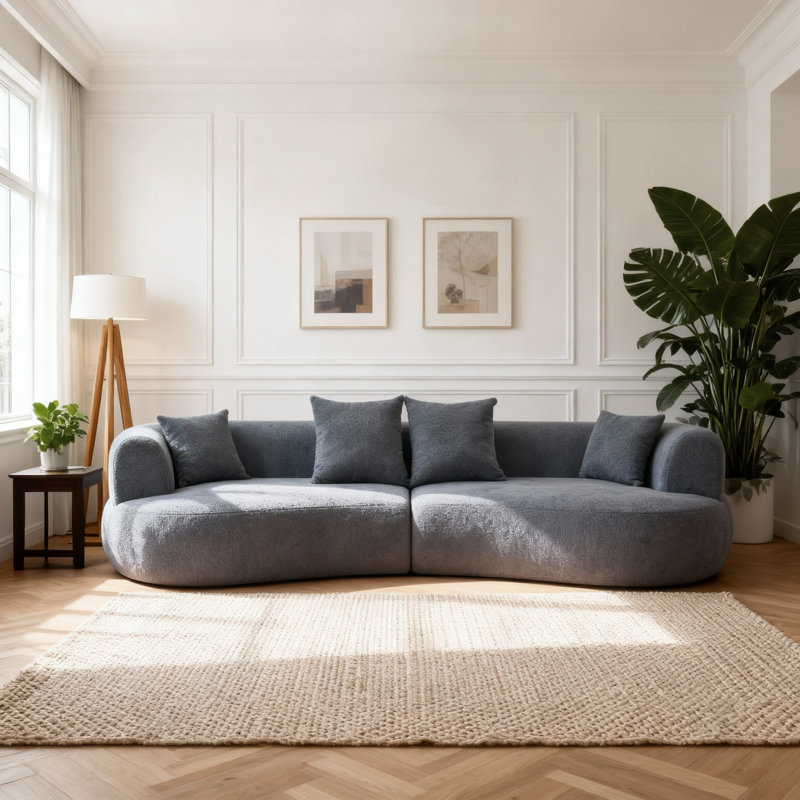 Canapé modulaire incurvé Modern, Gris