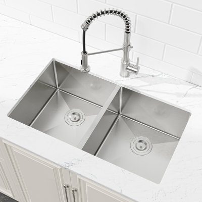 Handcrafted Undermount Double Bowl Kitchen Sink