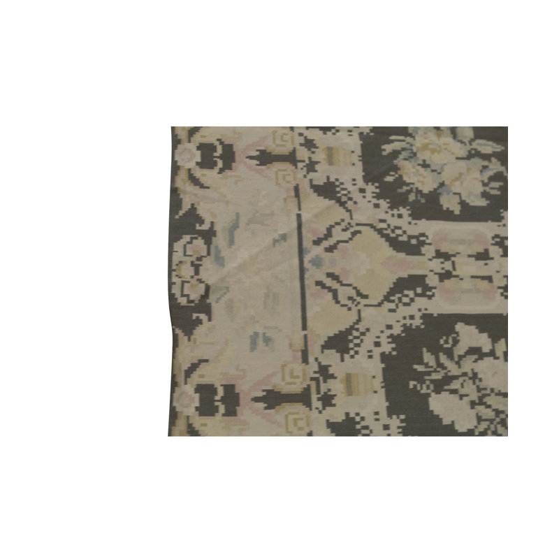 Hand-Knotted High-Quality Green and Beige Area Rug