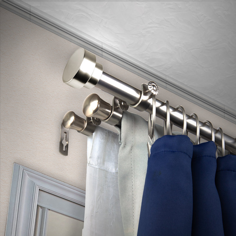 Ensemble de tringle à rideaux réglable Caffee, 28" - 48", Nickel satiné
