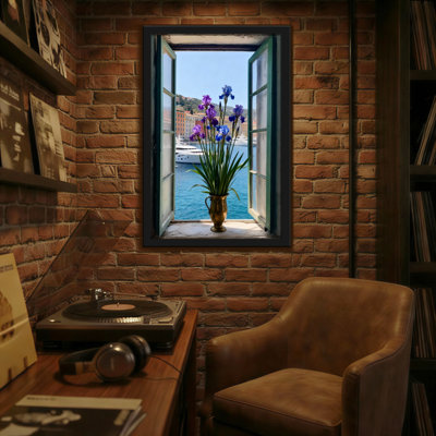 Vue de paysage et nature avec fleurs et mer