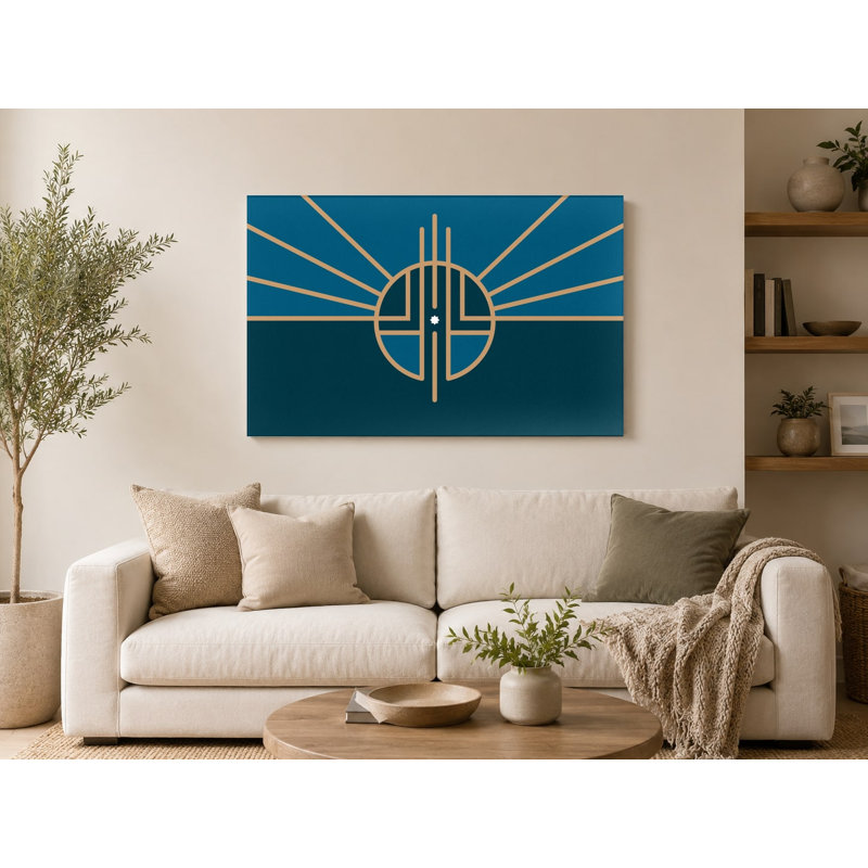 «Lincoln City Flag - Nebraska», art mural sur toile, 11" H x 14" W