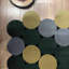 Tapis vert / gris / jaune en polyester tissé à la main 4 pi 7 po x 6 pi 7 po Novelty Deltrick