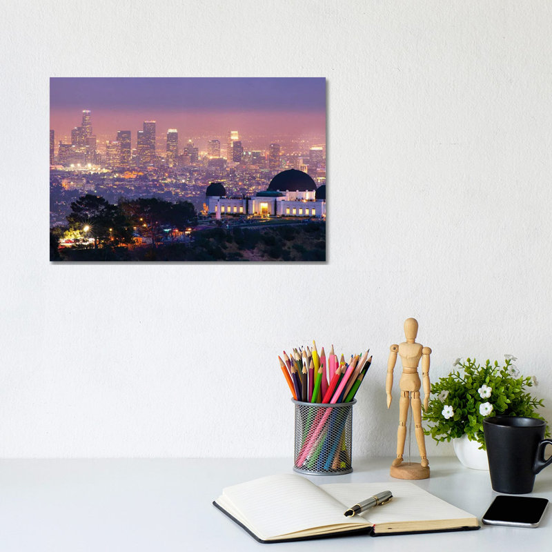 Griffith Park Observatory in Los Angeles 1 Piece Wall Art on Canvas, 20.32 cm H x 30.48 cm W