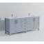 Meuble-lavabo double gris foncé 84 po X P 22 po D, plateau en marbre de culture et robinet-260036566-260036568