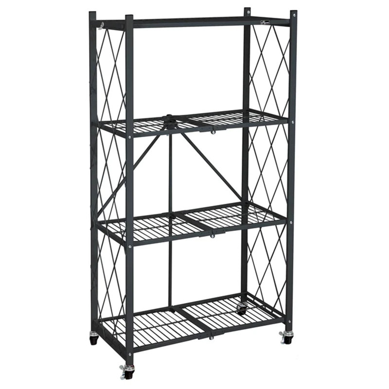 Support de rangement en métal avec roues Origami R4-WR, Noir