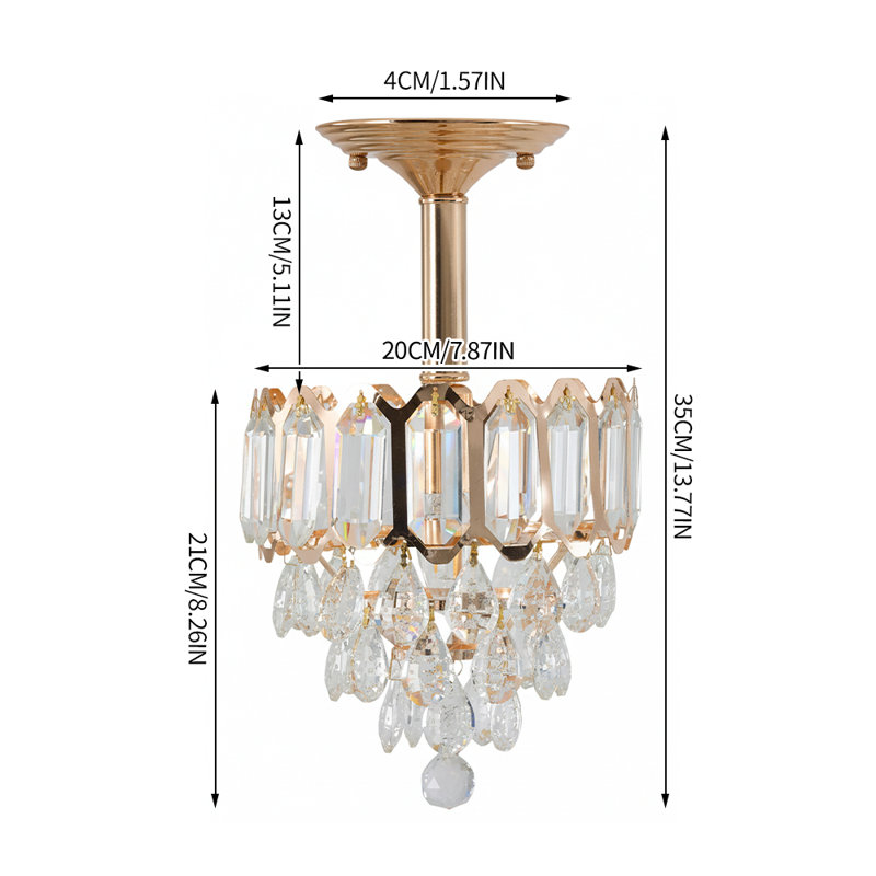 1 - Light Gold Crystal Pendant