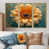 Toile avec cadre flottant or