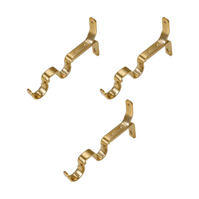 Lumi Home Furnishings 1" & 3/4" Non-adjustable Double Bracket, THD Gold