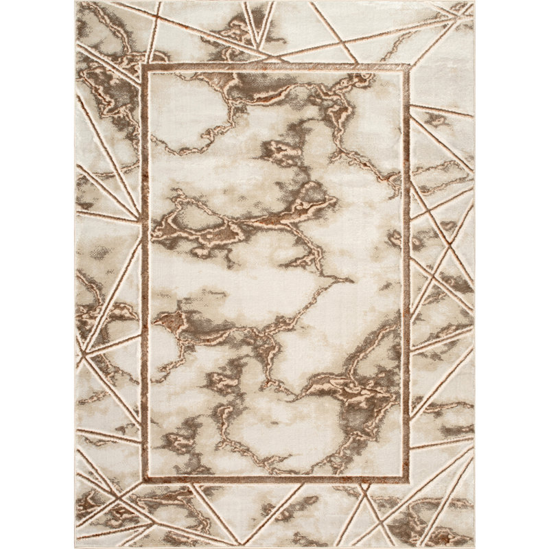 Monaco Series Abrstract Black/Gray/Ivory/Beige Area Rug, Rectangle 5'3" x 7'3"