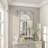 Karlstad Cream Wood Vintage Scrolled Window Pane Room Wall Mirror with Arched Top and Columns 52" x 37"