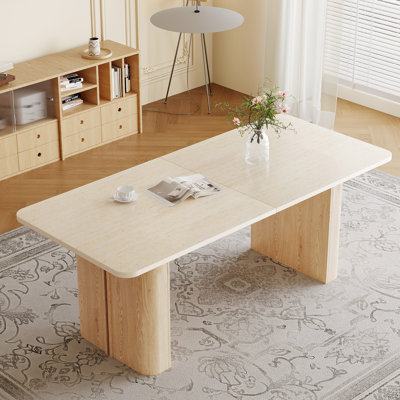 Dining Table With Natural Wood Legs