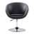 Hopper Modern Vegan Leather Upholstered Metal Swivel Accent Chair in Black-25886769