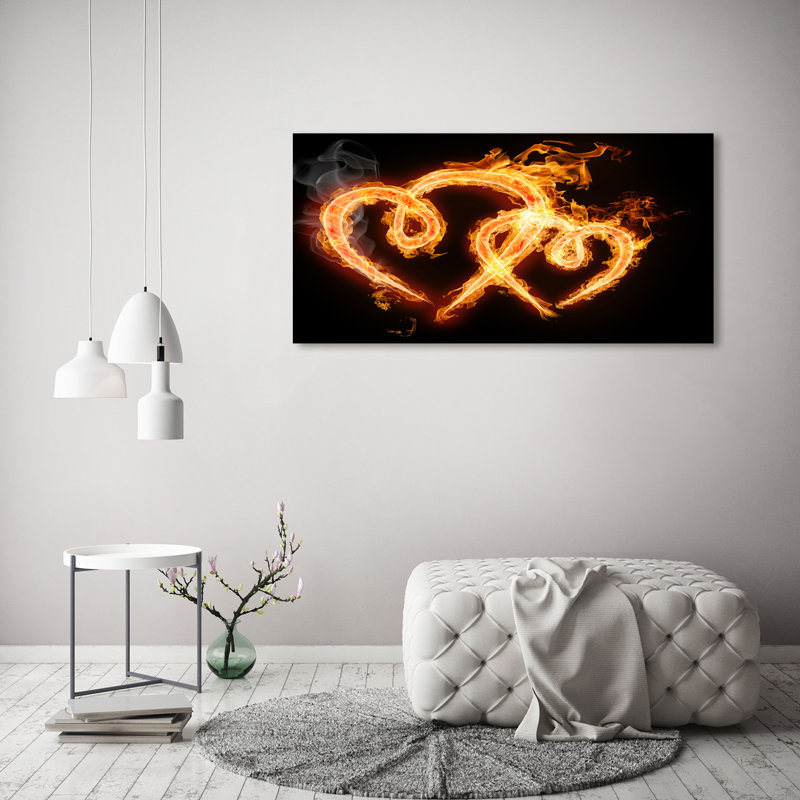 Fiery Hearts - Wrapped Canvas Print