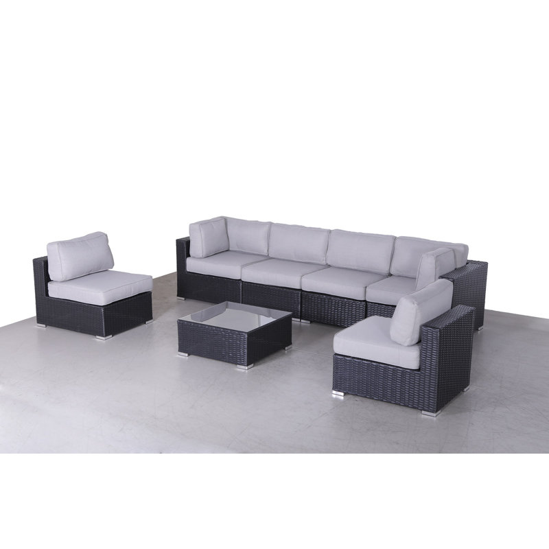 Ringwald Wicker Fully Assembled 6 - Person Seating Group with Cushions