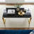 Mitre Coffee Table, Gold Metal and Black Glass