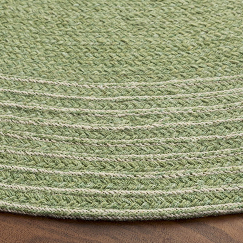 Tapis d'intérieur tressé à la main sans motif, Rond 6 pi 0 po x 6 pi 0 po
