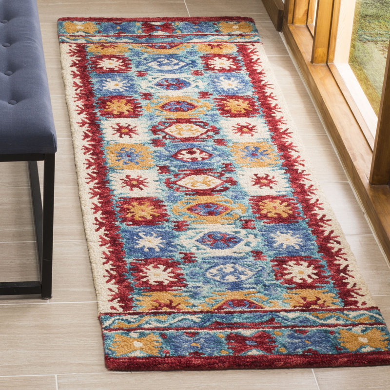 Vahakn Hand Tufted Wool Southwestern Rug, Runner 2'3" x 7'